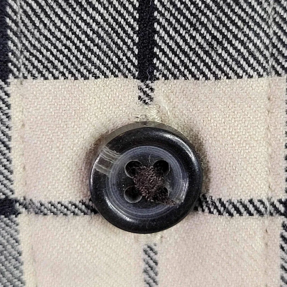 Polo Ralph Lauren Oxford Shirt Men's Large Black Cream Plaid LS Button Down